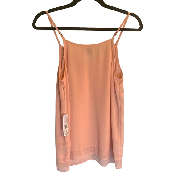 Chelsea28 Women’s Pink Camisole V Neck Mesh Hem Layered Look Size XS NWT - Picture 4 of 7